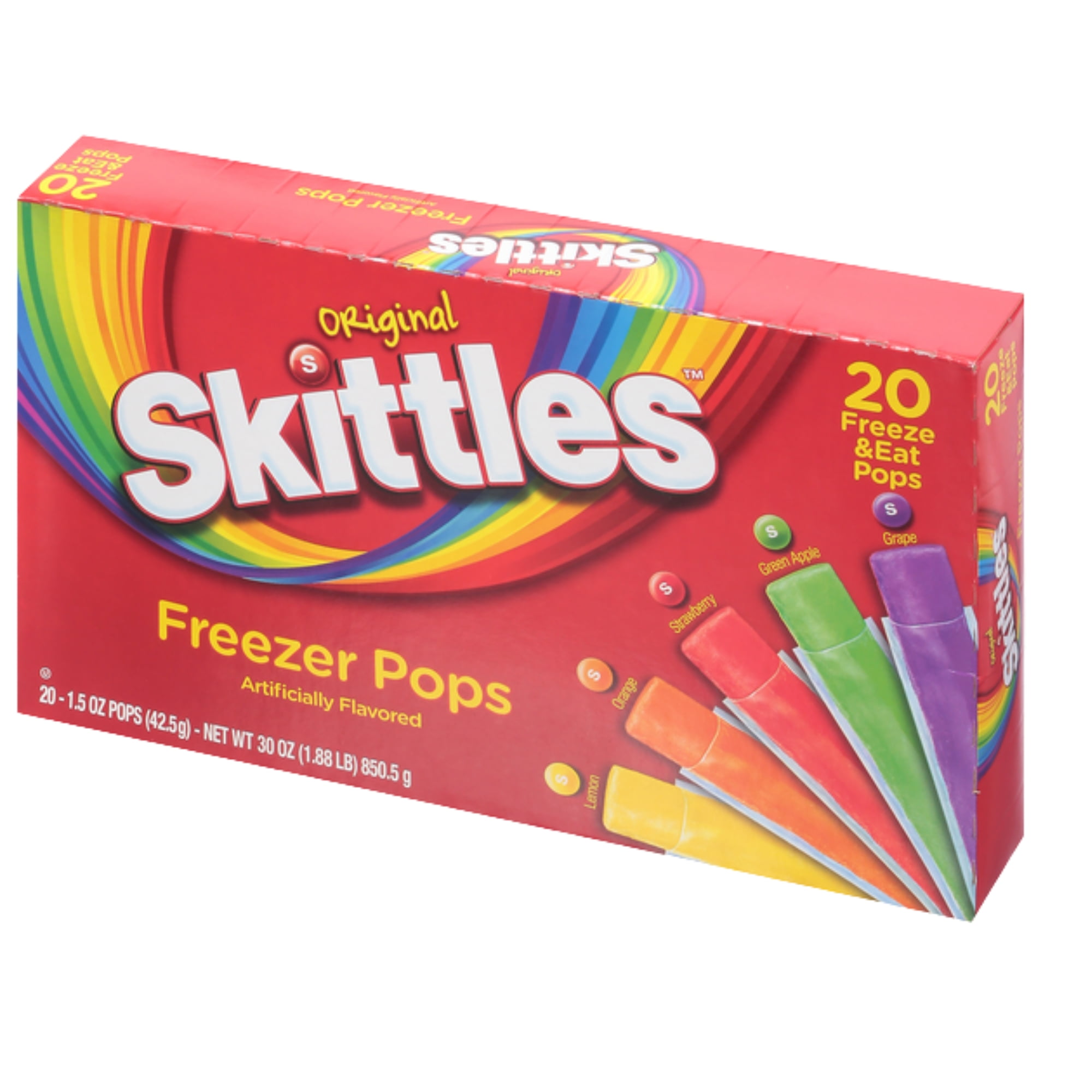 Original Skittles Freezer Pops Assorted Fruity Flavors Made with Real