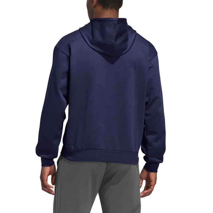 adidas Men's Fleece Hoodie Pullover with Kangaroo Pocket US, Alpha, Small, Regular, Regular, Dark Blue