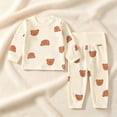thumbnail image 2 of 18-24 Months Toddler Boys Bear Print Long Sleeve Pajama Set,2-Piece Sleepwear Loungewear for Fall Winter, 2 of 9