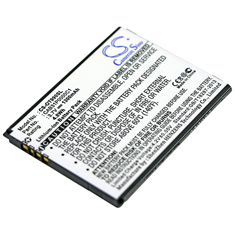 Replacement Battery For Alcatel 3.7v 1300mAh / 4.81Wh Mobile