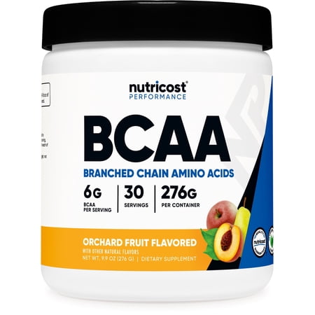 Nutricost BCAA Powder 2:1:1 (Orchard Fruit) - Branch Chain Amino Acids, 6g Per Serving, Vegetarian, GMO-Free, Gluten-Free, 30 Servings