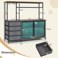 thumbnail image 3 of Gymax Sideboard Buffet Cabinet w/ LED Lights 55'' Coffee Table w/ Power Outlets Brown, 3 of 10