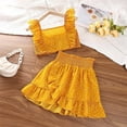 thumbnail image 2 of MEZZALL Toddler Girls Summer Set Polka Dot Tops And Ruffle Skirt 2PCS Outfit For Big Kids, 7-8 Years, 2 of 6