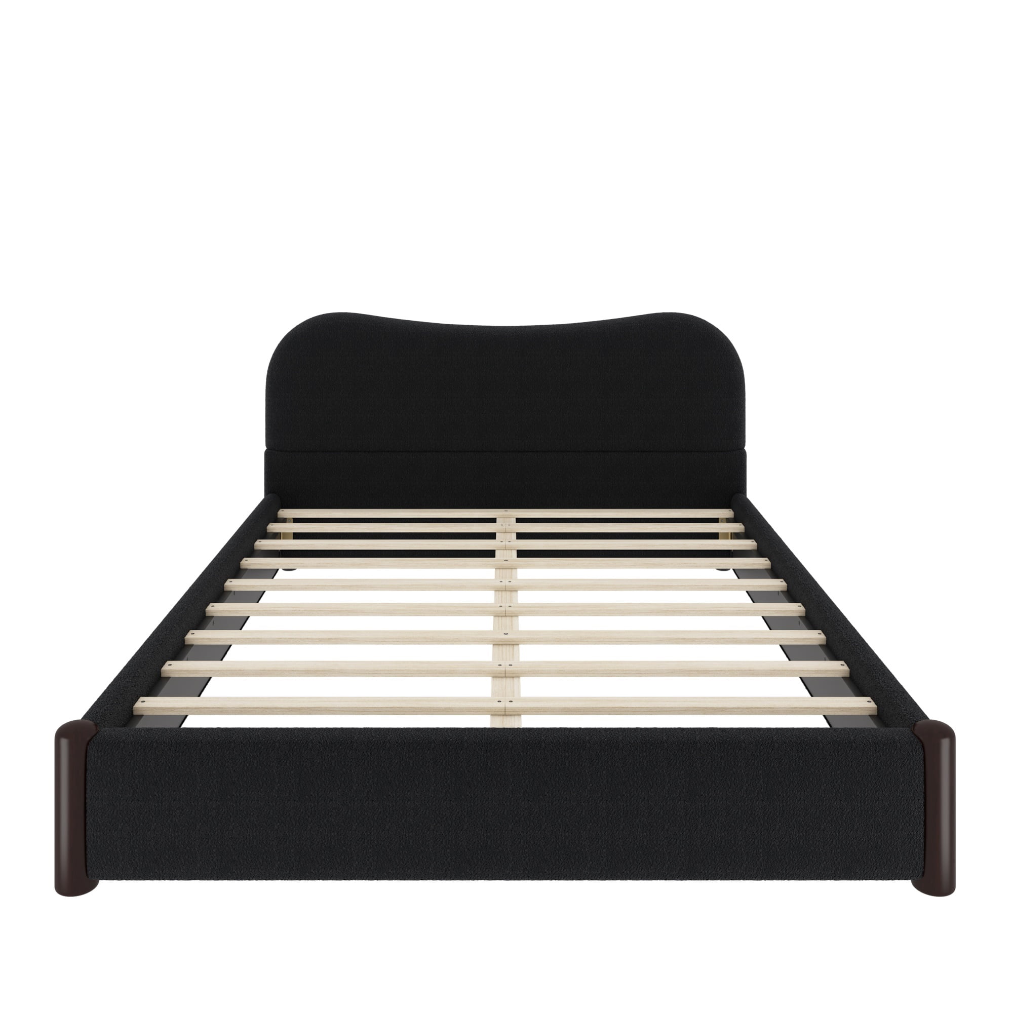 Euroco Upholstery Queen Size Platform Bed, Black