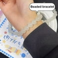 thumbnail image 3 of Hyasfey Beads Bracelet Contrast Color Elastic Rope Handmade Polishing Faux Crystal Beaded Bracelet Jewelry Accessories, 3 of 8