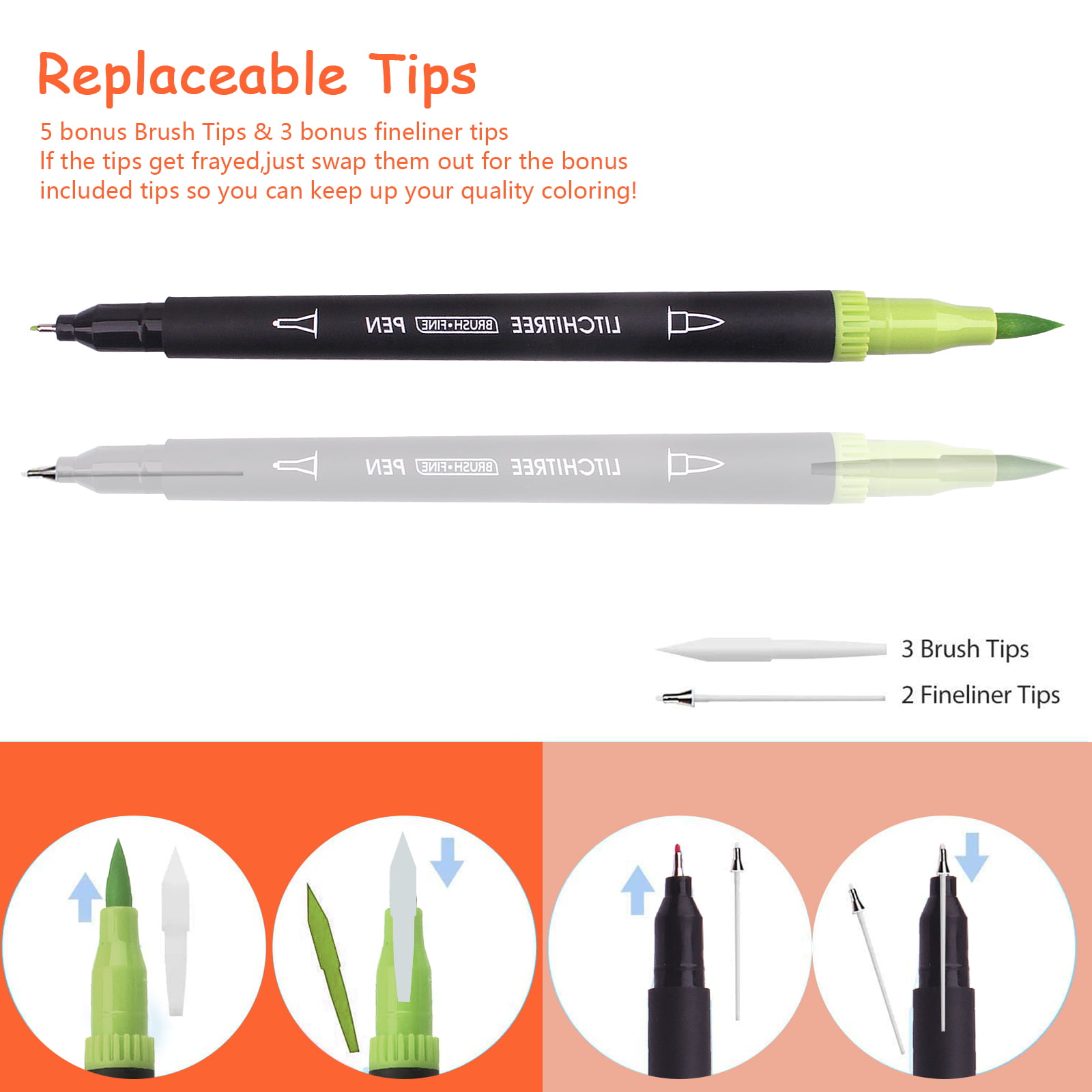 ZSCM 12to160 Color Brush Painting Sketch Writing Calligraphy Fine Tip Pen  Set Package Lettering Marker Pen Sketch Marker Pen