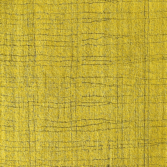 Ahgly Company Indoor Square Oriental Yellow Industrial Area Rugs, 8' Square