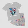 thumbnail image 5 of HCNTES Baby Boys Girls Independence Day Short Sleeved Two piece Set With Cute Cartoon Pattern Kids Girl Boy Spring Summer Outfit 2T 3T 4T 5T(H03-Grey,9-10 Years), 5 of 7
