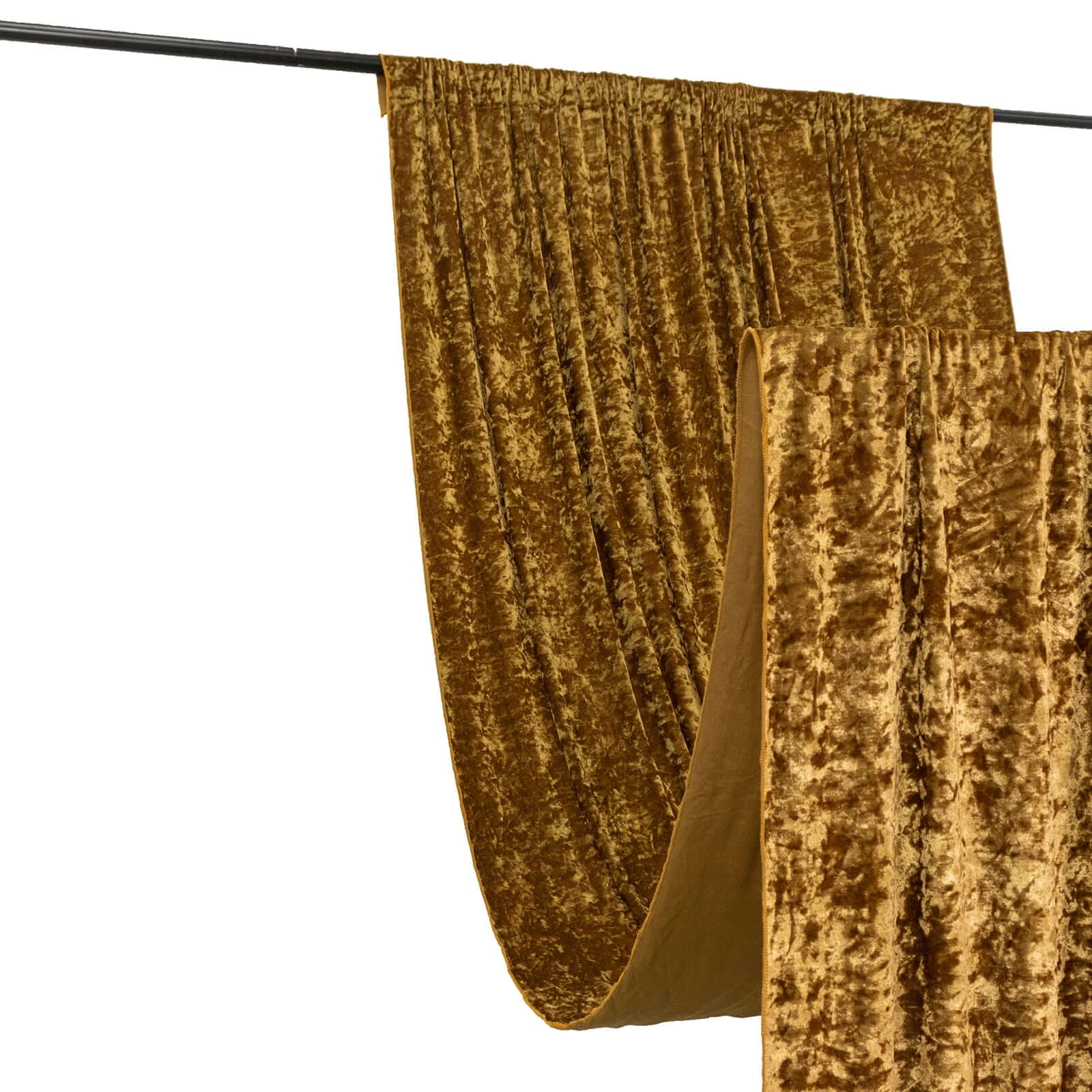 Efavormart Gold Premium Smooth Velvet Divider Backdrop Curtain Panel, Privacy Photo Booth Event Drapes with Rod Pocket - 5ftx12ft
