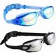 thumbnail image 1 of Swim Goggles Swimming Goggles, Pack of 2 Professional Anti Fog No Leaking UV Protection Swim Goggles for Women Men Adult Youth (Black Silver Mirrored, 1 of 4