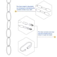 thumbnail image 4 of Uxcell 3mm Thick 1.83m Long Hook Loops Connectors Pendant Light Fixture Chain White 1 Set, 4 of 5