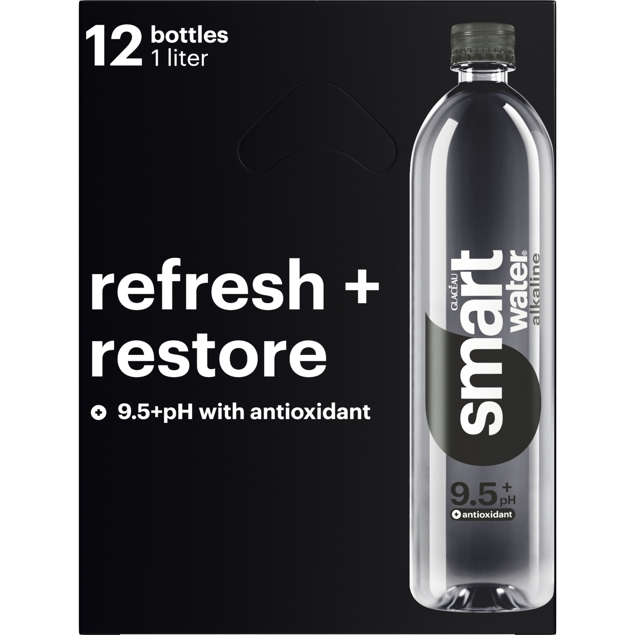 smartwater Alkaline with Antioxidant Water Bottles, 33.8 fl oz, 12 Pack