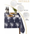 thumbnail image 2 of Date Tree Table Cloth, Waterproof Tablecloth for Square Tables, Navy Blue Farmhouse Summer Tropical Plants Reusable Washable Fabric Table Cover for Restaurant Kitchen Dining Tables 54"x54", 2 of 9