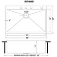 thumbnail image 2 of Ruvati 33 x 22 inch Kitchen Sink Single Bowl 4 holes, 2 of 15