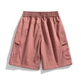 thumbnail image 5 of Elainilye Fashion Mens Athletic Shorts Casual Sports Shorts Quick-dry Breathable Side Pocket Low-waist Sweatpants Shorts,Pink, 5 of 5