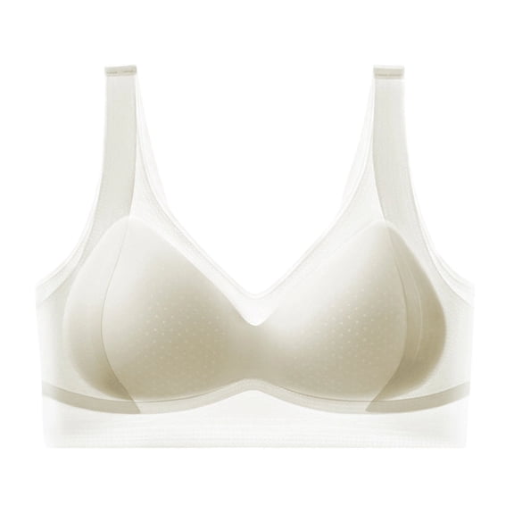 MGDXOX Seamless Bras for Women No Underwire Everyday Bra Push Up Wireless Tshirt Bras Full Coverage Bralettes White L
