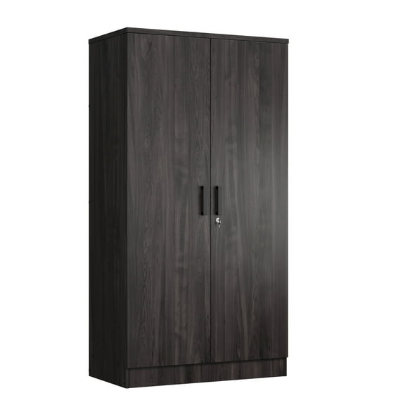 Woodpeckers Furniture And Mattress Harmony Collection Wood Two Door Armoire Wardrobe Cabinet (Tobacco)