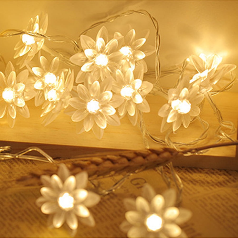 LED String Lights 4M/13Feet 40 Lotus Flower For Chrismas Party Wedding Indoor Ga 