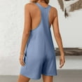 thumbnail image 4 of Xixinqiwan Sleeveless Rompers for Women Casual Summer Beach Stretchy Racerback Overall Jumpsuit Shorts with Pockets, 4 of 5