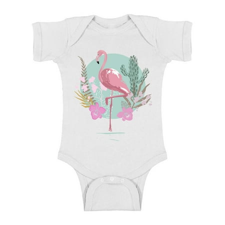 

Awkward Styles Pink Floral Flamingo Baby Bodysuit Short Sleeve Pink Flamingo Romper for Boys Summer One Piece for Girls Pink Flamingo Romper for Children Flamingo Gifts for Little One Summer Clothing