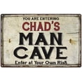 thumbnail image 1 of CHAD'S Man Cave Sign Rustic 8 x 12 Matte Finish Metal 108120035124, 1 of 1