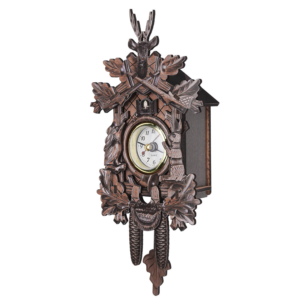 Vintage Cuckoo Clock Forest Quartz Swing Wall Alarm Handmade Room Decorations 