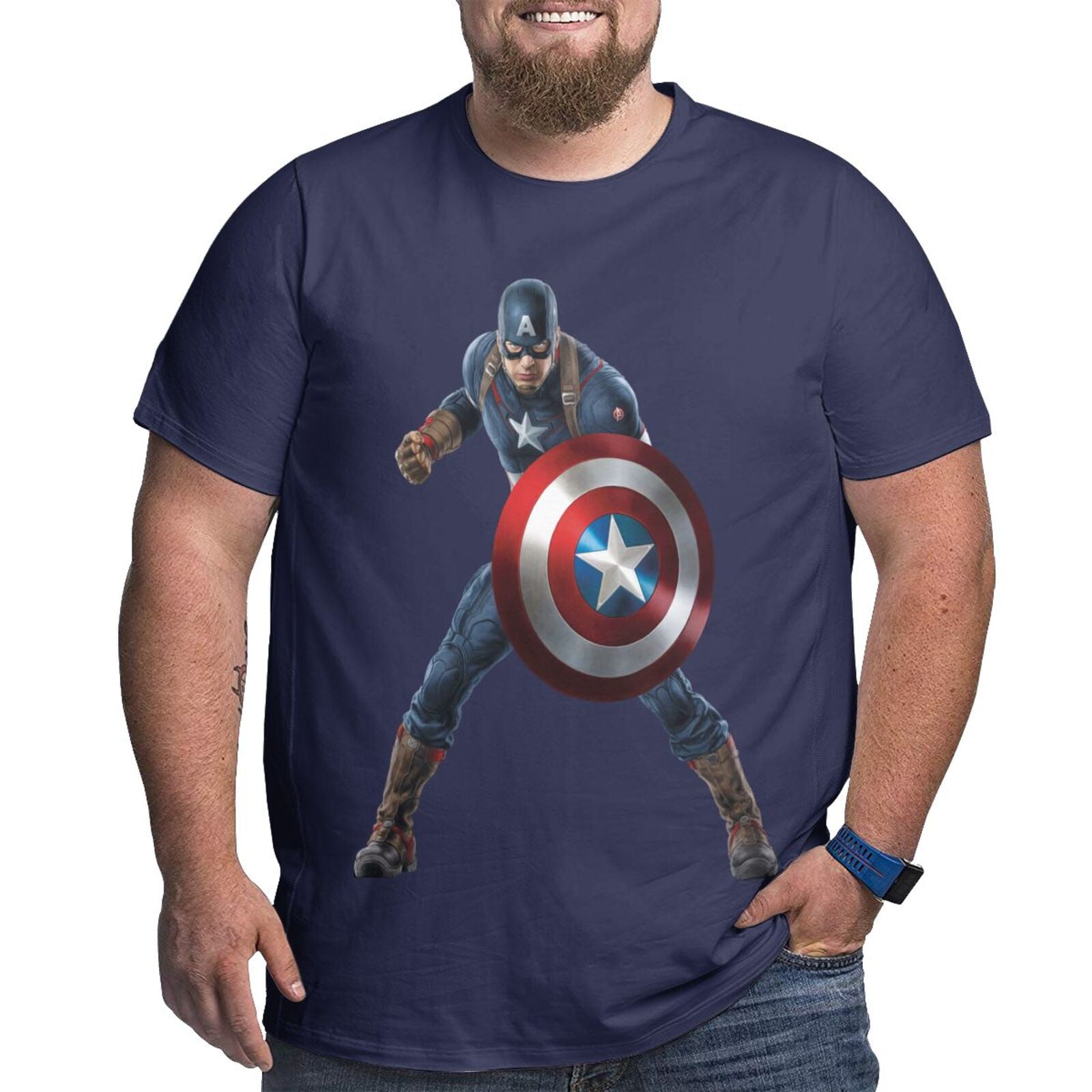 Captain america plus size t shirt Clearance