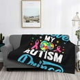 thumbnail image 5 of KLL I Love My Autism Print Fleece Throw Blanket, Horizontal Fleece Bedding Cute Soft Blankets Comfy Fleece Flannel Plush Home Decor for Couch & Bed -80"x60", 5 of 9