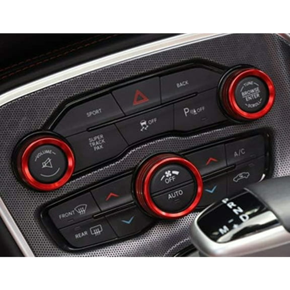 Furulu 3x AC Radio Switch Trim Rings Knob Covers For Dodge Durango Ram 1500 2500 3500