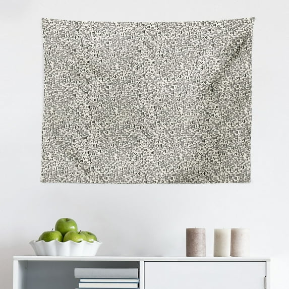 Fantasy Tapestry, Small Town Illustration Surrounded by Trees Eco Family Metaphor Theme Artwork, Fabric Wall Hanging Decor for Bedroom Living Room Dorm, 2 Sizes, Green and Blue, by Ambesonne