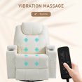 thumbnail image 4 of HOMCOM Fauteuil Inclinable de Massage en Cuir PU avec Siège Pivotant à 360 Degrés, 4 of 10