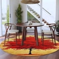thumbnail image 4 of Red Tree Round Area&nbsp;Rug 7ft Landscape Autumn Non-Slip&nbsp;Washable Circle Rugs Soft Felt Indoor Floor Mat for Bedroom Kitchen Living Room Bathroom, 4 of 9