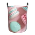 thumbnail image 1 of Balery Pastel Macarons Delight Cesta de ropa redonda con asas, impermeable, independiente, para ropa, juguetes, dormitorio y familia-Small, 1 of 6