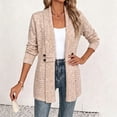 thumbnail image 6 of VEKDONE Womens Heathered Knit Cardigan Shawl Collar Open Front Overcoat Relaxed Fit Ribbed Cuffs and Hem Jackets Fall Winter Fashion Clothing for Commuting, 6 of 6