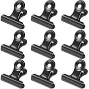 30 Pack Bulldog Clips 1.25 Inches Small Hinge Paper Clips Metal Hinge Clips for Crafts, Bags, Drawings, Photos at Kitchen & Office Usage, Black, 31mm