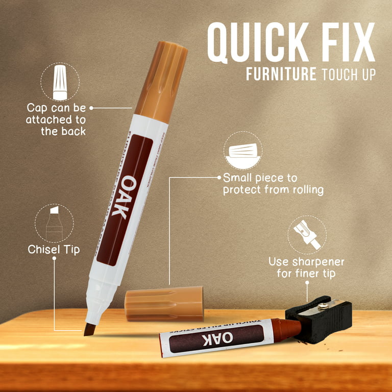 Wood Furniture Repair Kit 8 Dark Colors- Wood Fillers and Touch Up Markers  R