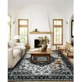 thumbnail image 2 of Dwelke Traditional Vintage Overdyed Retro Black Area Rug Machine Washable Non-slip Carpet,4'x6', 2 of 8