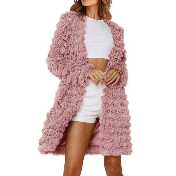Puntoco Chaqueta De Cuero De Visón Cálido Informal De Longitud Media De Cuero Artificial De Manga Larga para Otoño E Invierno para Mujer Puntoco Puntoco-1