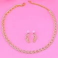 thumbnail image 2 of Estele American Diamond Gold Plated Necklace Set/Jewellery Set With Earrings For Women Suitable For All Occasions Special Gift For Wedding, Engagement, Anniversary, And Birthday, 2 of 5