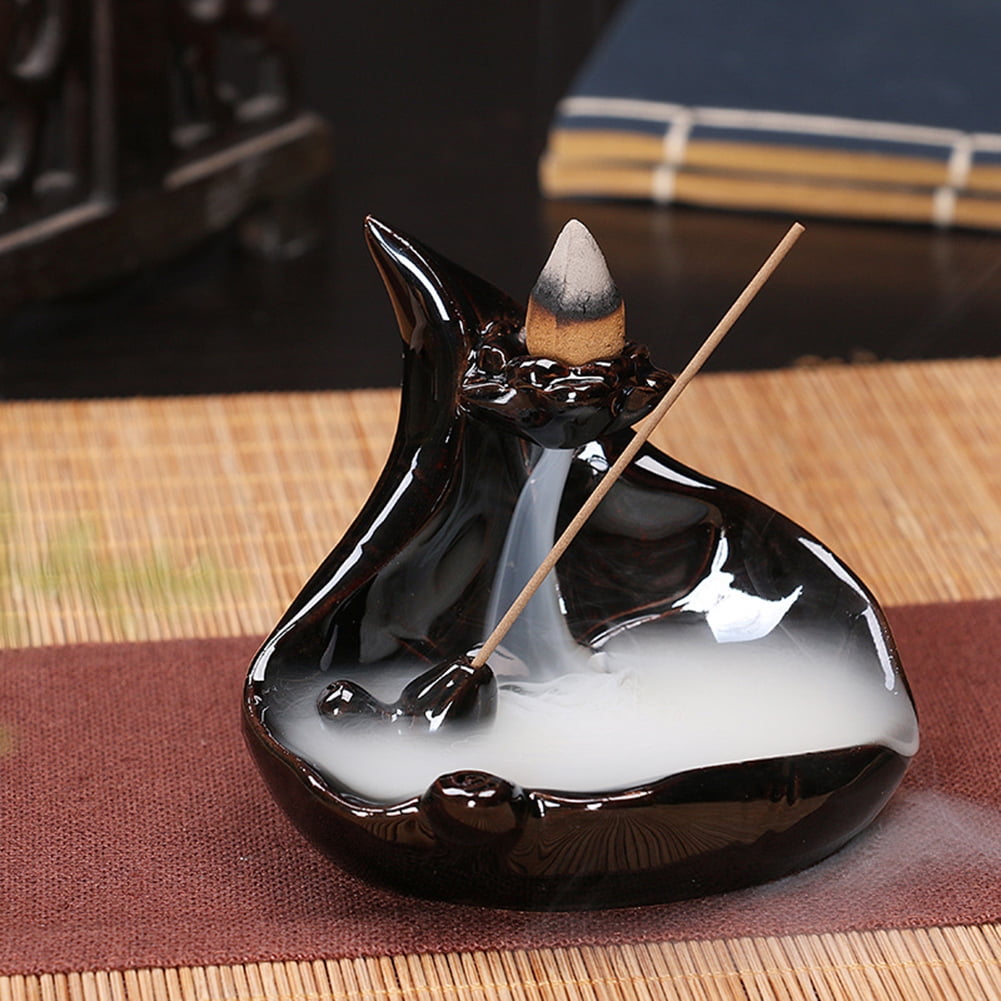 Yesbay Censer Ceramic Waterfall Backflow Incense Burners Holder Censer Diffuser Home Decor