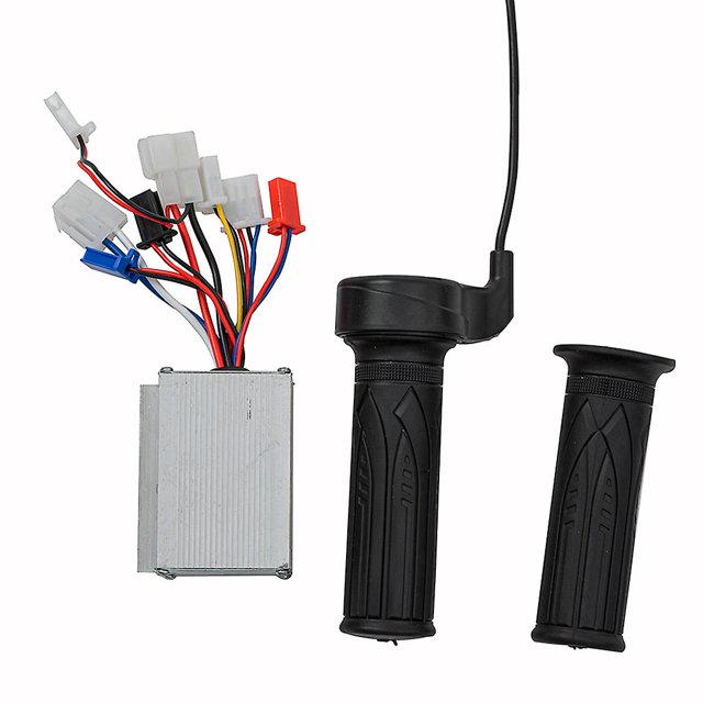 24V Para scooter eléctrico, bicicleta, motor, controlador cepillado y agarre giratorio del acelerador