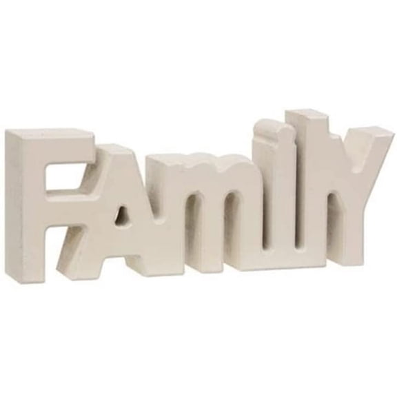 Hearthside 'Family' White Wood Word Art Block Sign