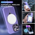 thumbnail image 3 of iPhone 15 Pro Max Rugged Case Magnetic, Compatible with Magsafe & Accessories Invisible Stand Heavy Duty Protective Shockproof Anti-Scratch Bumper Phone Case for Apple iPhone 15 Pro Max, Lightpurple, 3 of 6