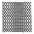 thumbnail image 2 of Ambesonne Ethnic Shower Curtain, Circular Shapes Zigzags Art, 69"Wx70"L, Charcoal Grey and White, 2 of 4