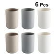 thumbnail image 4 of FRCOLOR Tooth Cup 6Pcs Bathroom Toothbrush Cup Solid Color Tooth Cup Couples Simple Tooth Brushing Cups for Bathroom White Grey Coffee for Each 2Pcs,4.06"X2.83"X2.83", 4 of 4