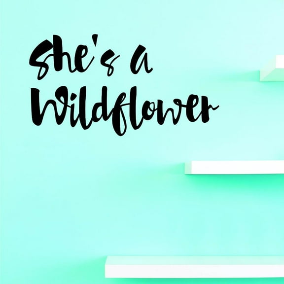 Custom Decals Shes A Wildflower Wall Art Size: 16 X 16 Inches Color: Black