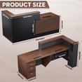 thumbnail image 5 of STICCIO 87" L-Shaped Reception Desk with Counter, Lockable Drawers, Side Cabinet & Keyboard Tray, Walnut Texture for Office, Lobby & Salon, 5 of 8