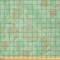 thumbnail image 2 of Ambesonne French Floral Fabric by the Yard Microfiber, Folkloric Bohemian, 2 Yards, Pale Green and Almond, 2 of 2