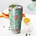 thumbnail image 4 of 30oz Pioneer Flower Floral Print Pattern Tumbler, Double Wall Vacuum Insulated Cup, BPA-Free Leak Proof Lid & Reusable Straws, Hot 12h, Cold 34h, 4 of 6
