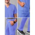 thumbnail image 4 of Adar Addition Go-Everyday Scrub Set For Men - Stylish Scrub Top & Cargo Scrub Pants - A9800 - Ceil Blue - XS, 4 of 7
